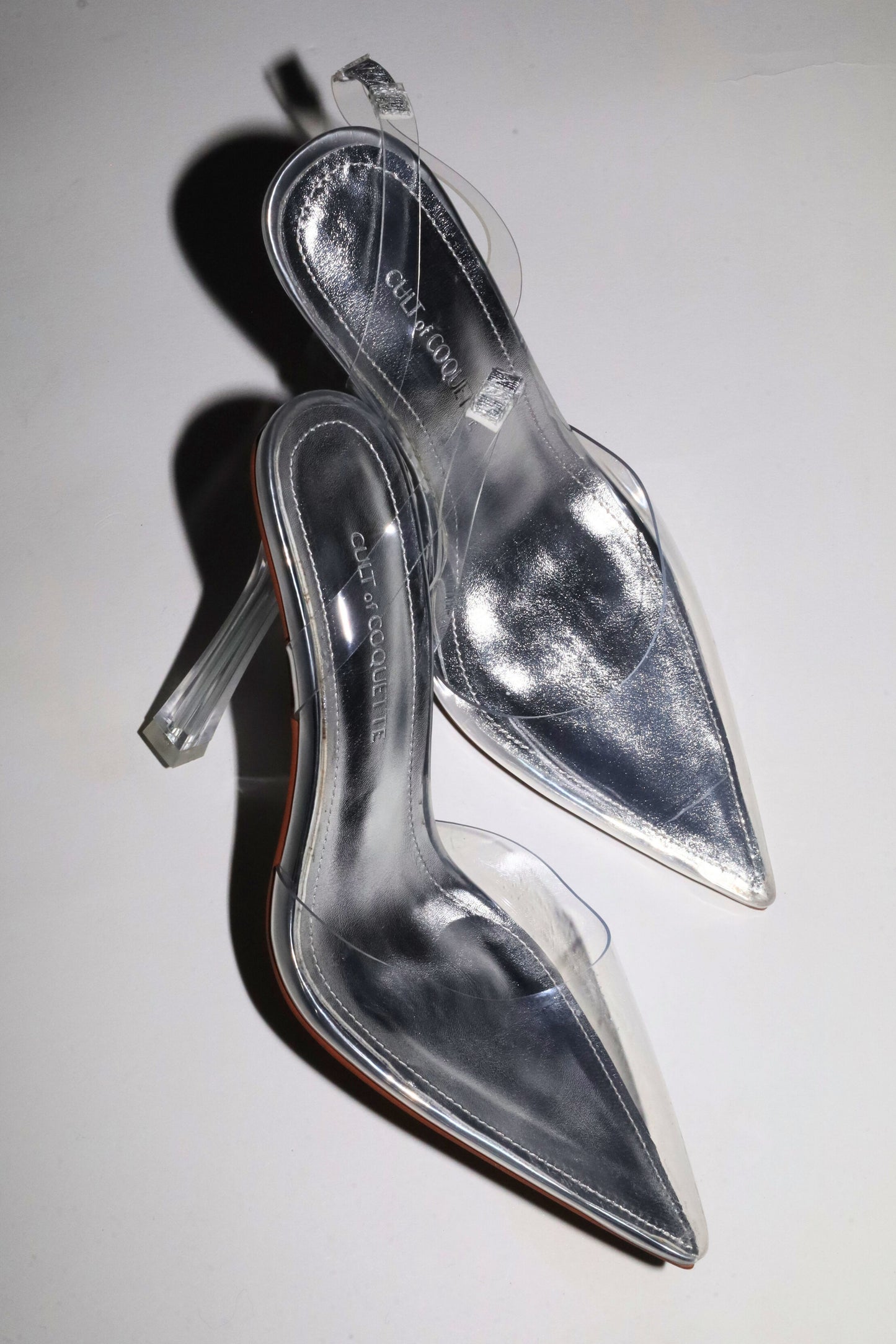 Madeline Clear Pointed Slingback Pumps 110 mm