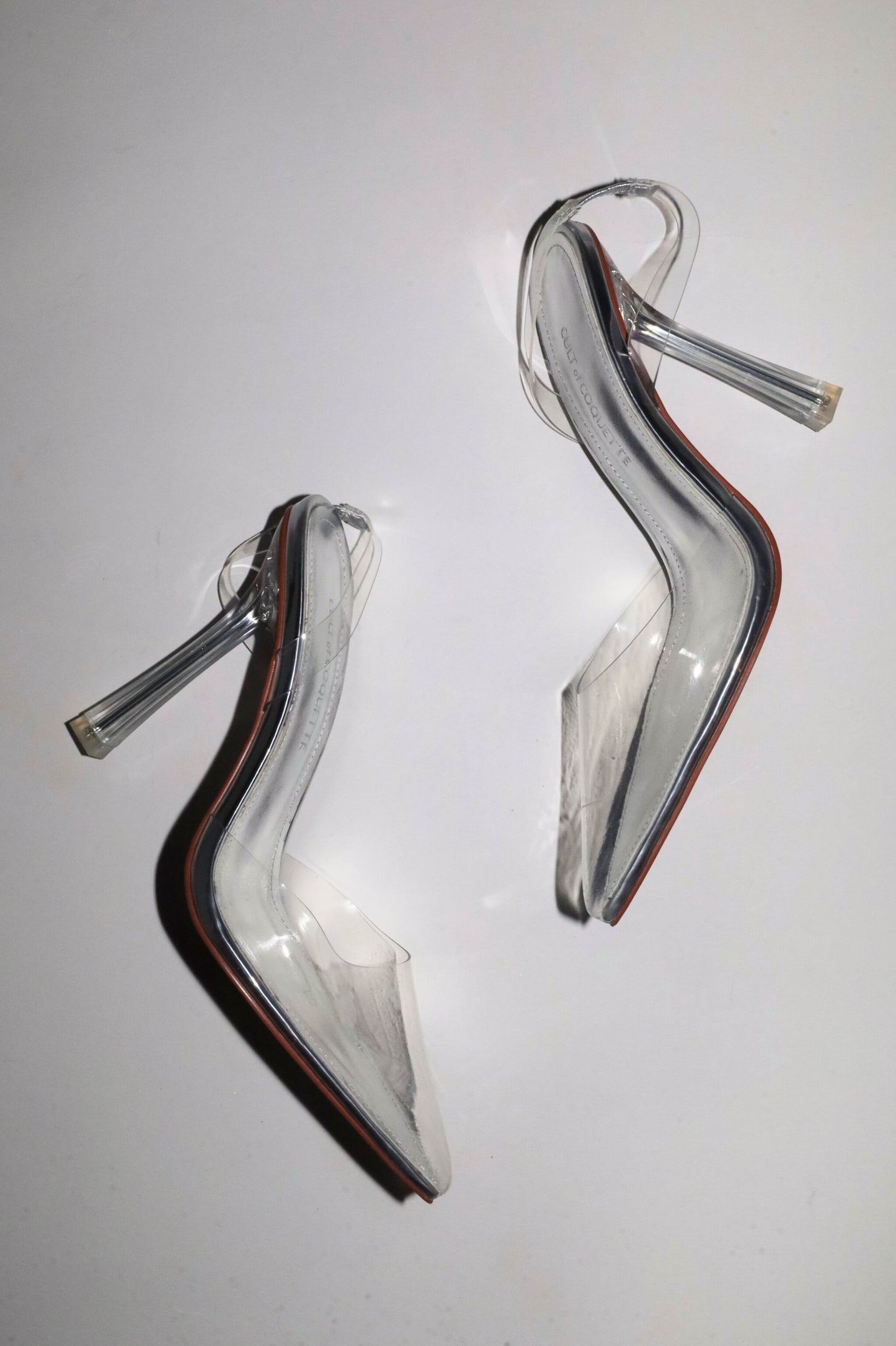 Madeline Clear Pointed Slingback Pumps 110 mm