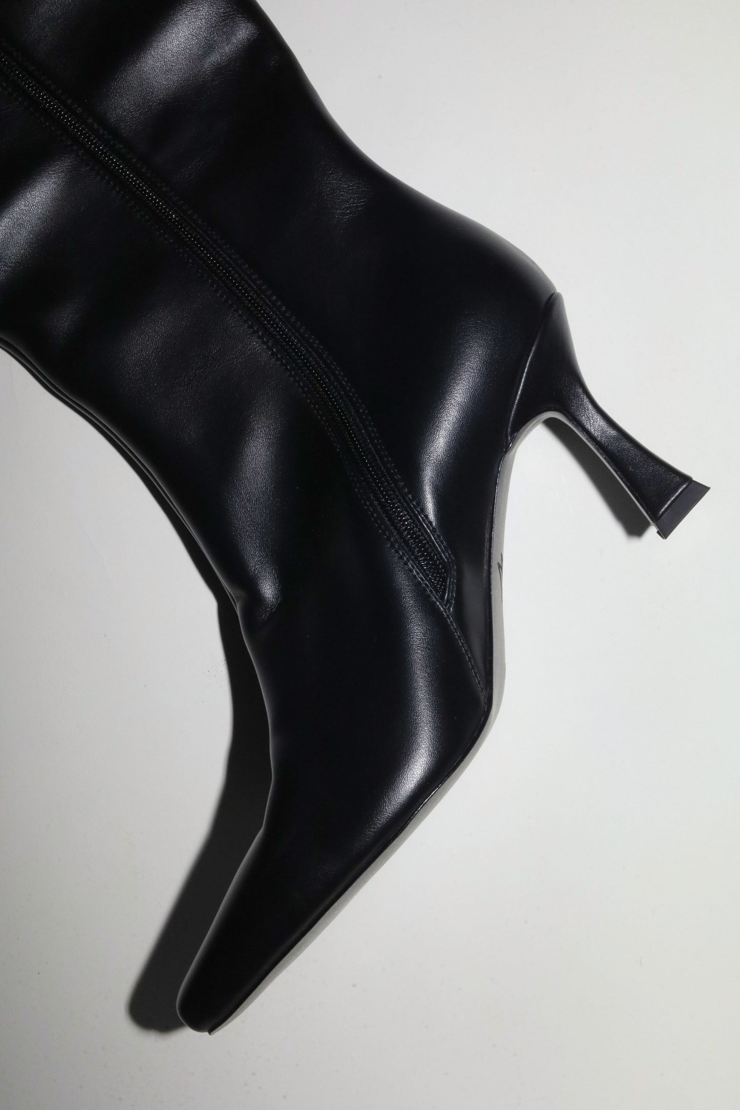Mariah Black Vegan Leather Boots 85 mm