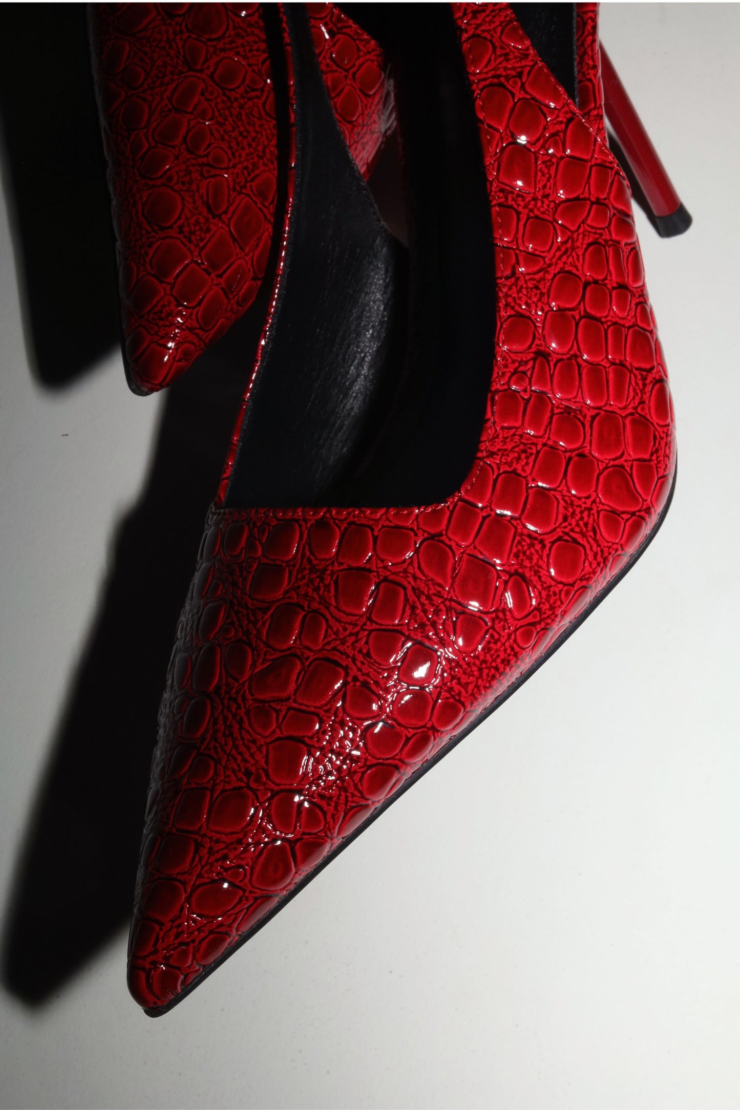 Elsa Slingback Pump Red Croc Patent 100 mm