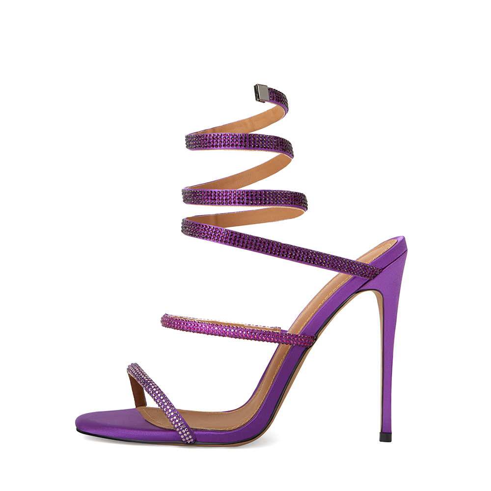 Aphrodite Purple Wrap Open Toe Heels – Cult of Coquette