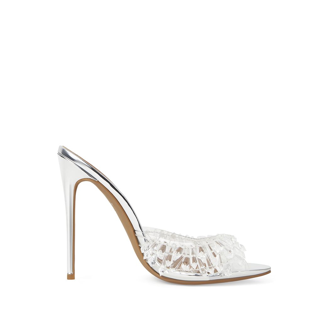 Goldie Clear Drip Chandelier Open Toe Mules 120 mm