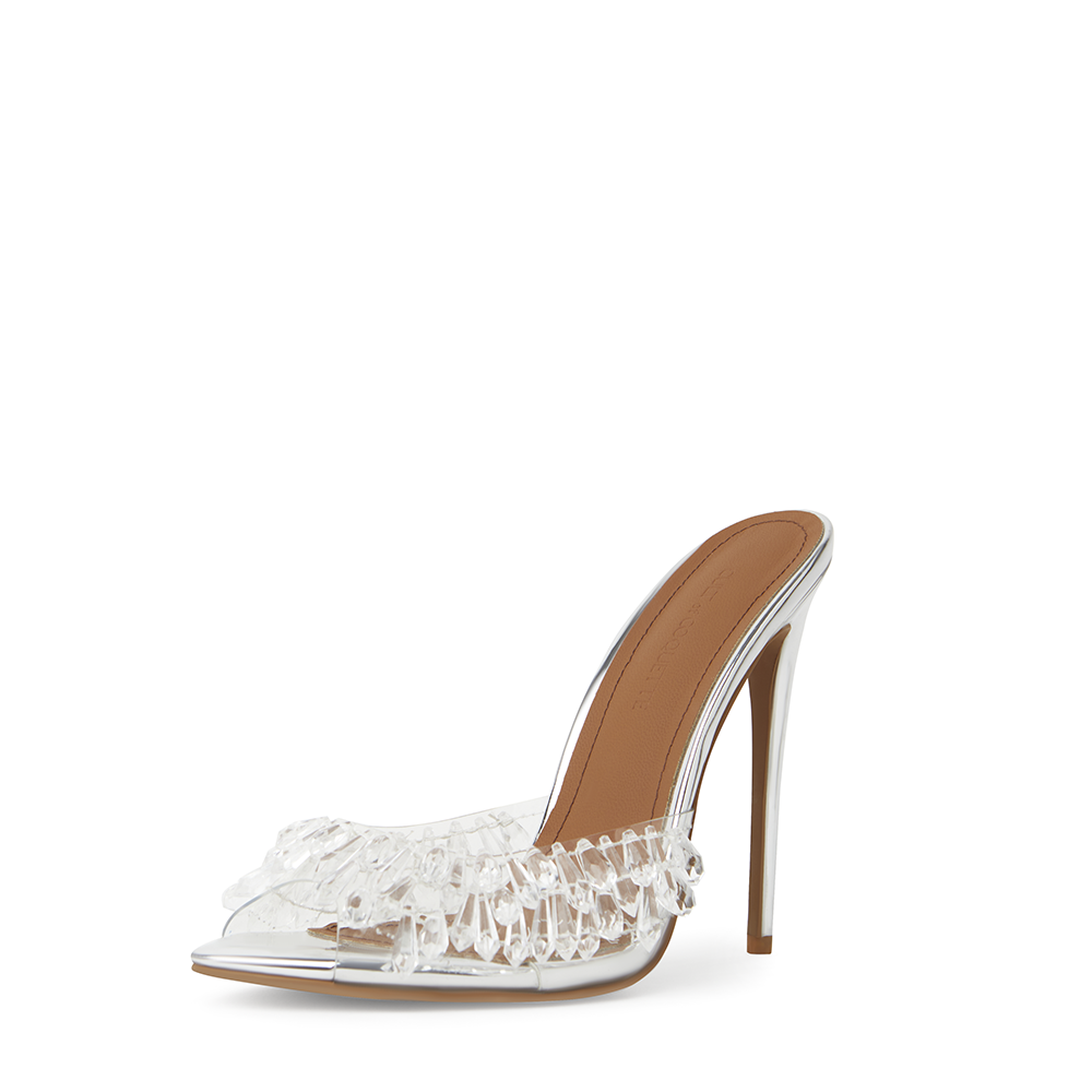 Goldie Clear Drip Chandelier Open Toe Mules 120 mm