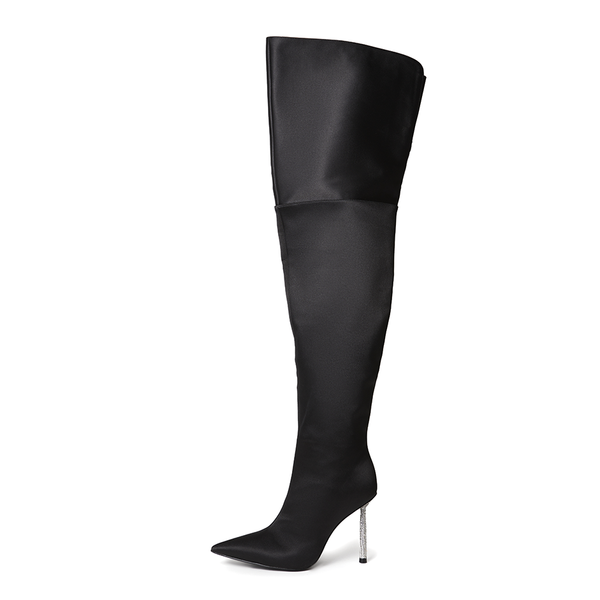 GISELLE BLACK SATIN × BLACK Giselle | Tall boots | Black | Woman | Vagabond