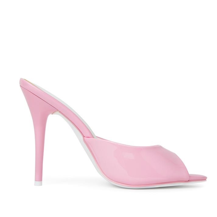 Ford Pink Patent Vegan Leather Open Toe Mules – Cult of Coquette