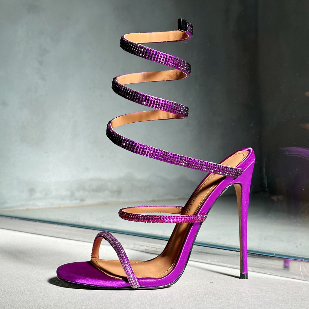 Aphrodite Purple Wrap Open Toe Heels – Cult of Coquette