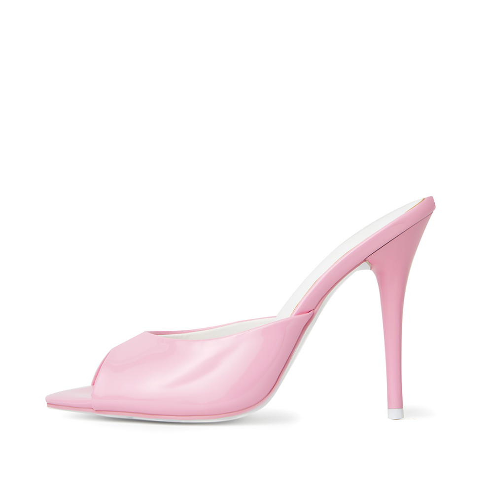 Ford Pink Patent Vegan Leather Open Toe Mules – Cult of Coquette