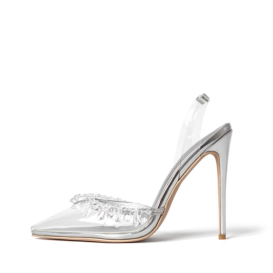 Candice Clear Drip Chandelier Slingback