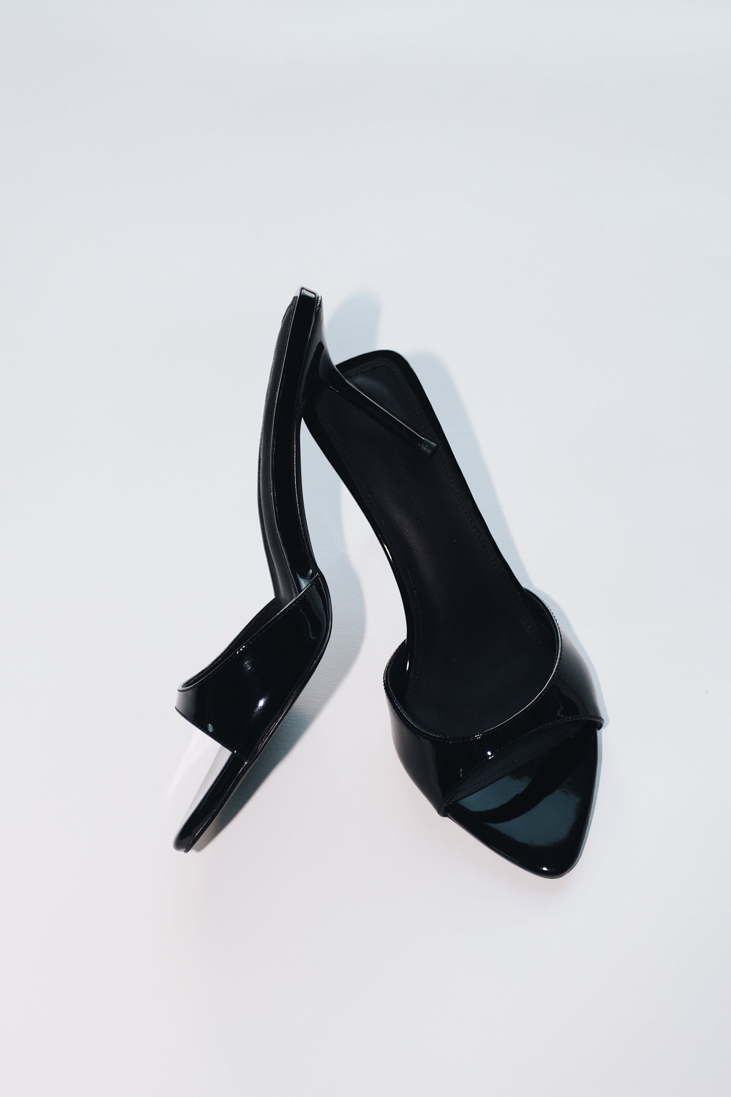 Zena Black Patent Vegan Mules 80 mm