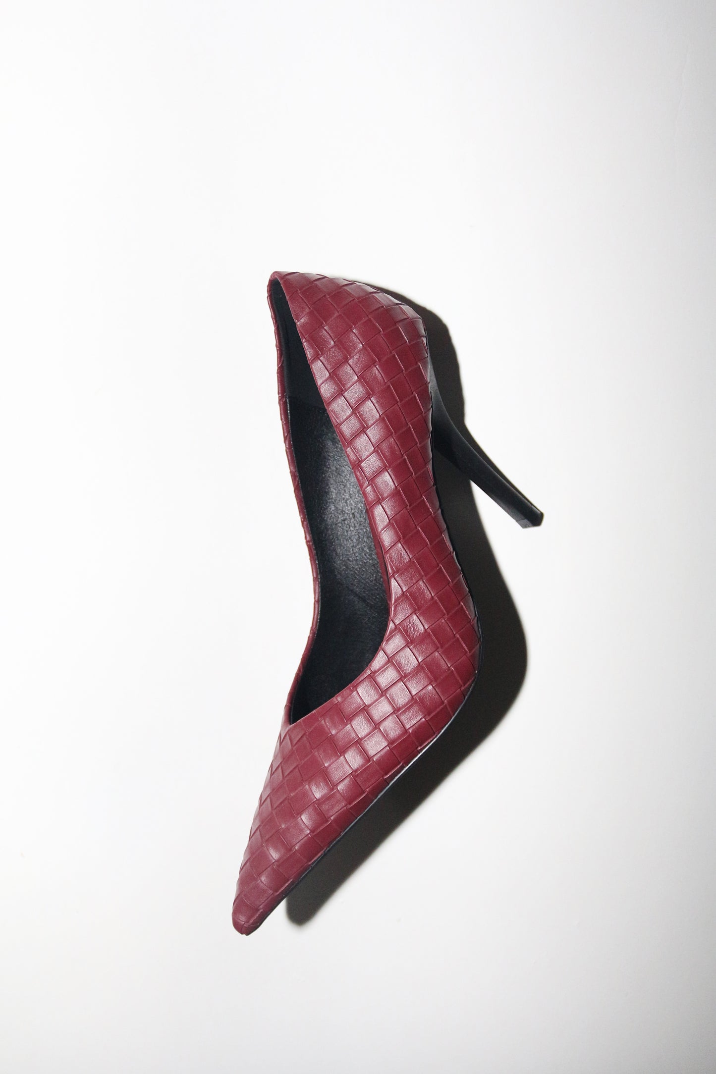 Chloe Wine Woven Pumps 105 mm