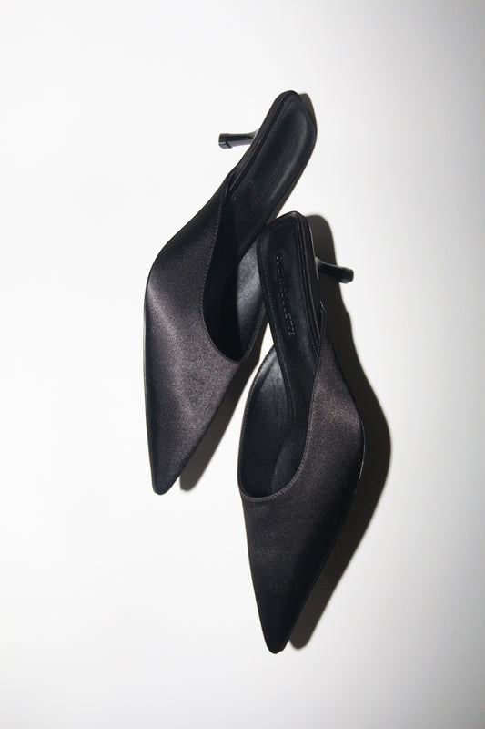 Nadia Black Satin Mule 50 mm