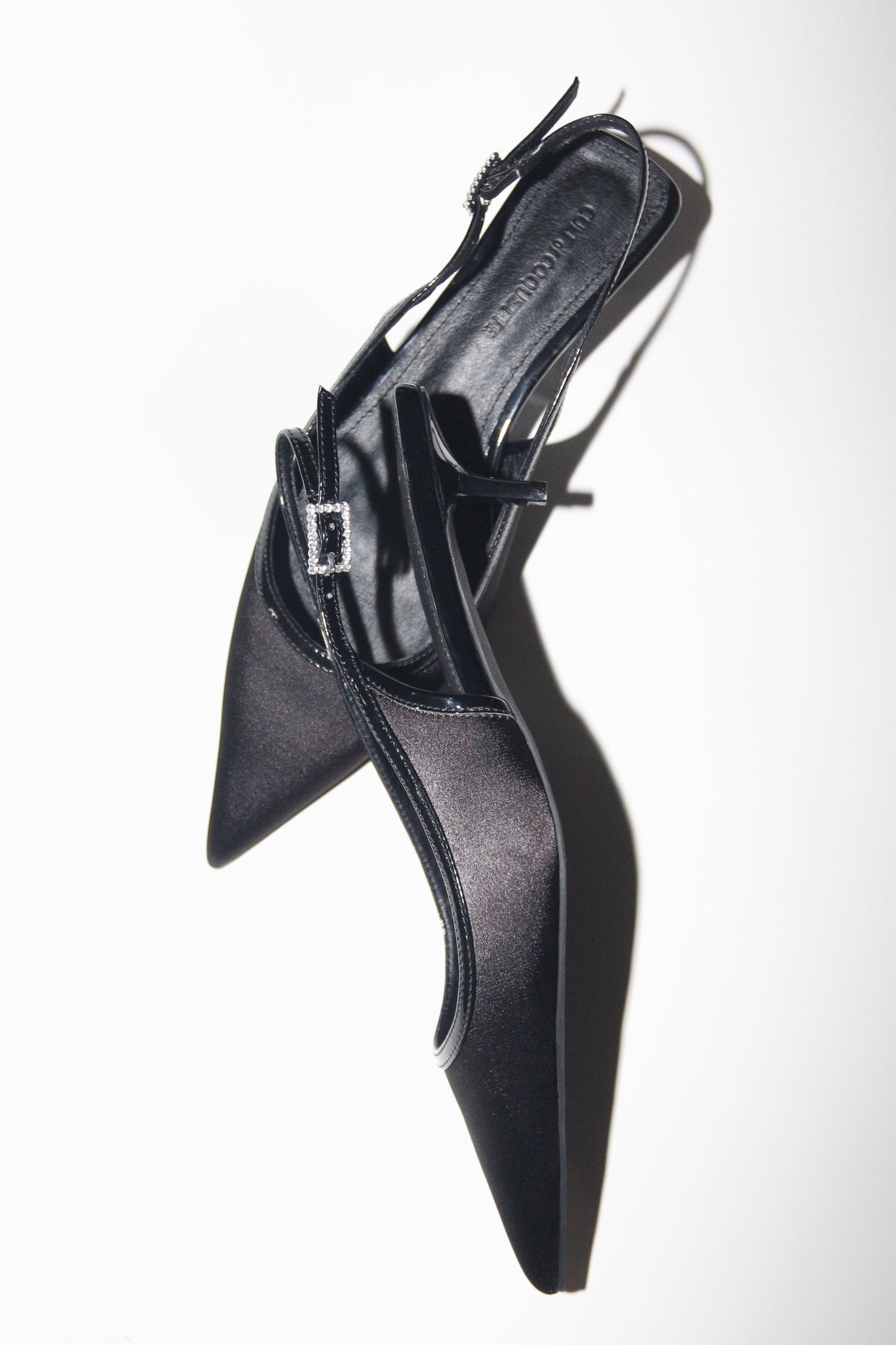 Jenna Black Satin Kitten Heel Slingback 40 mm