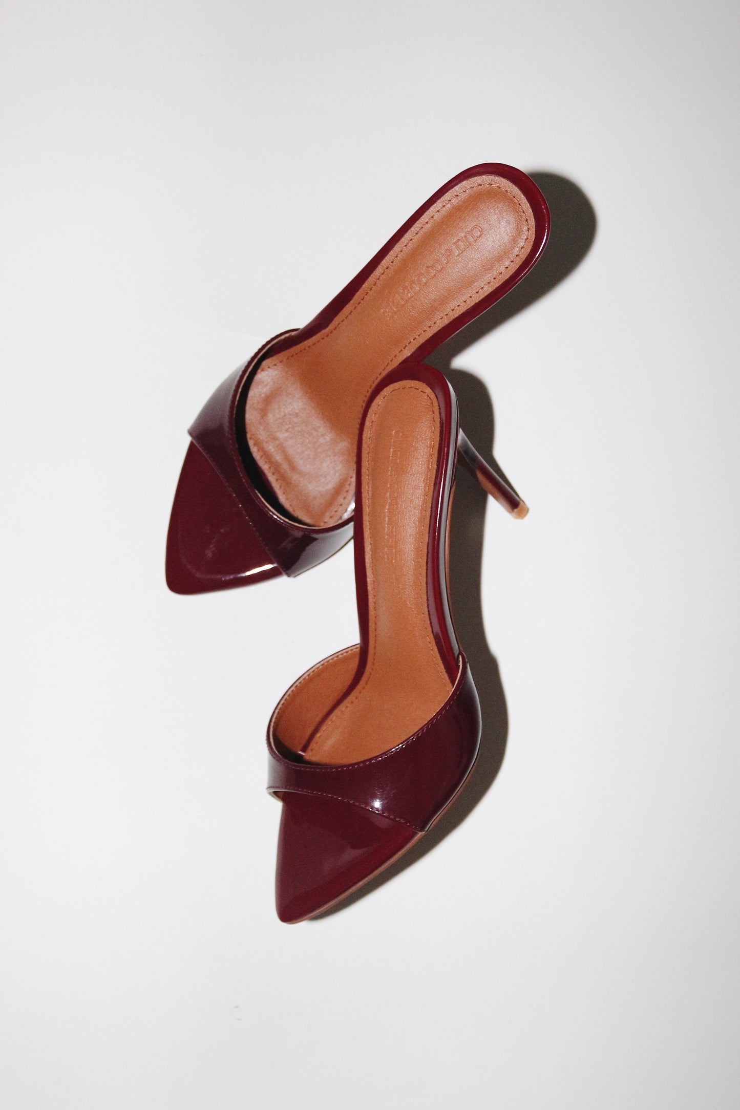 Gia Wine Patent Leather Vegan Mules 80 mm