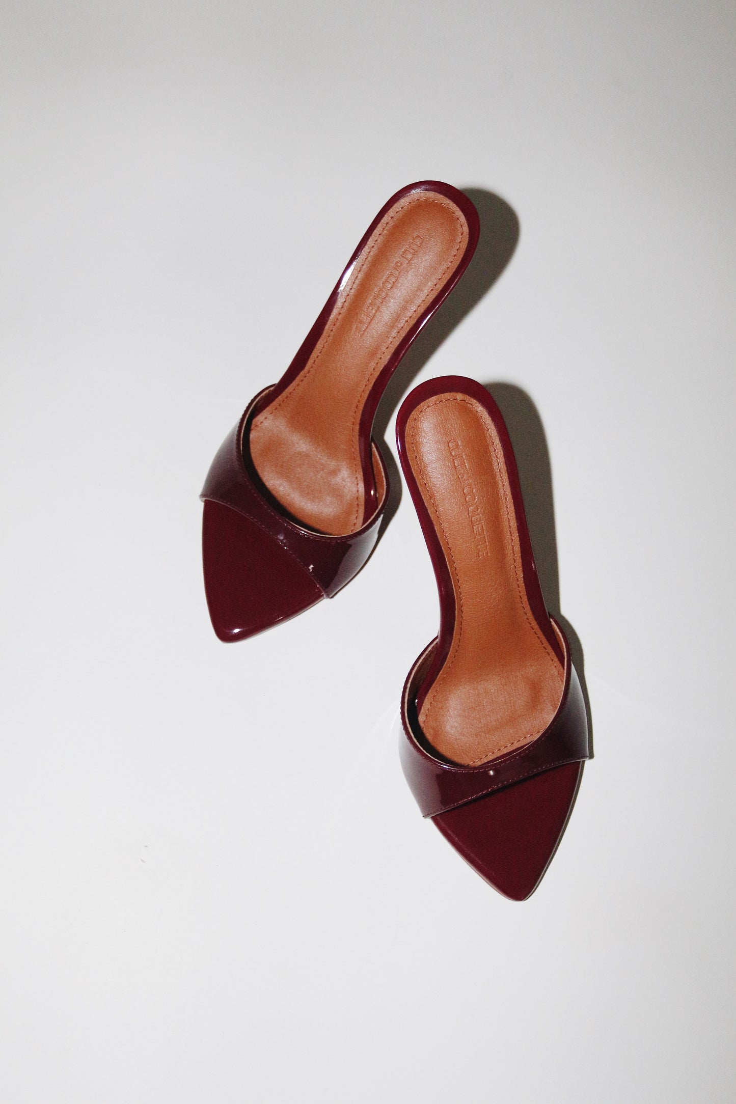 Gia Wine Patent Leather Vegan Mules 80 mm