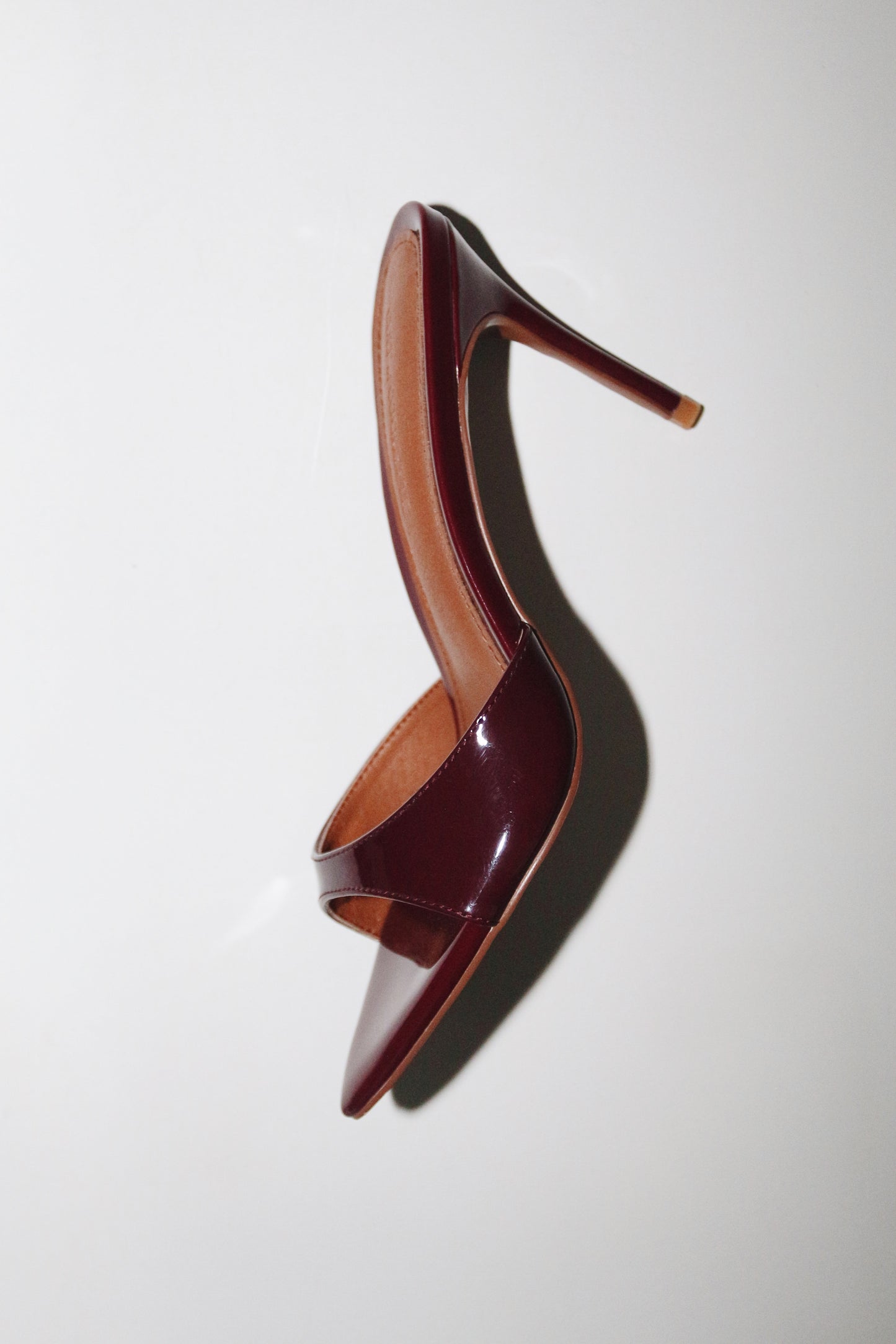 Gia Wine Patent Leather Vegan Mules 80 mm