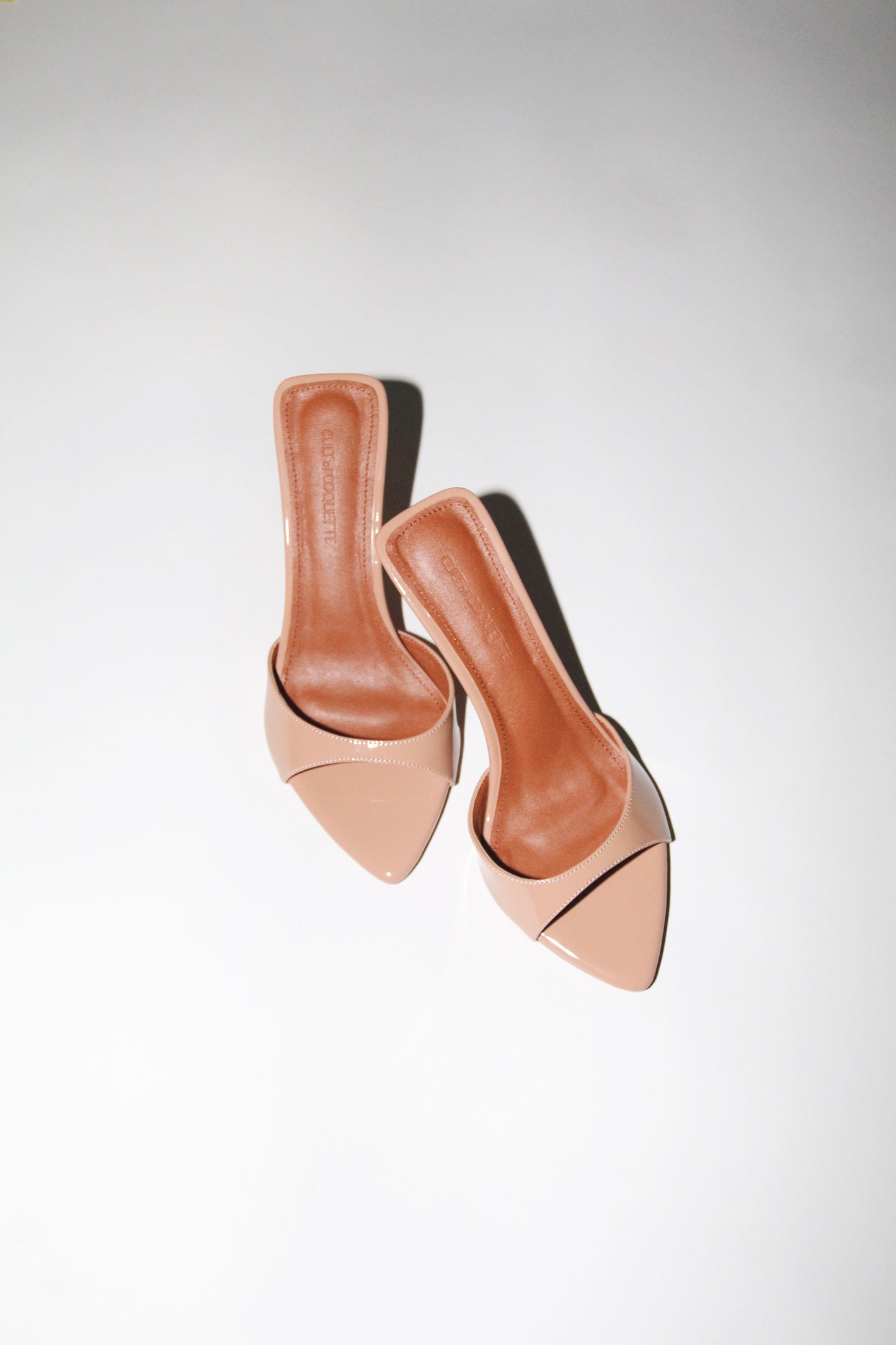 Zena Nude Patent Vegan Mules 80 mm