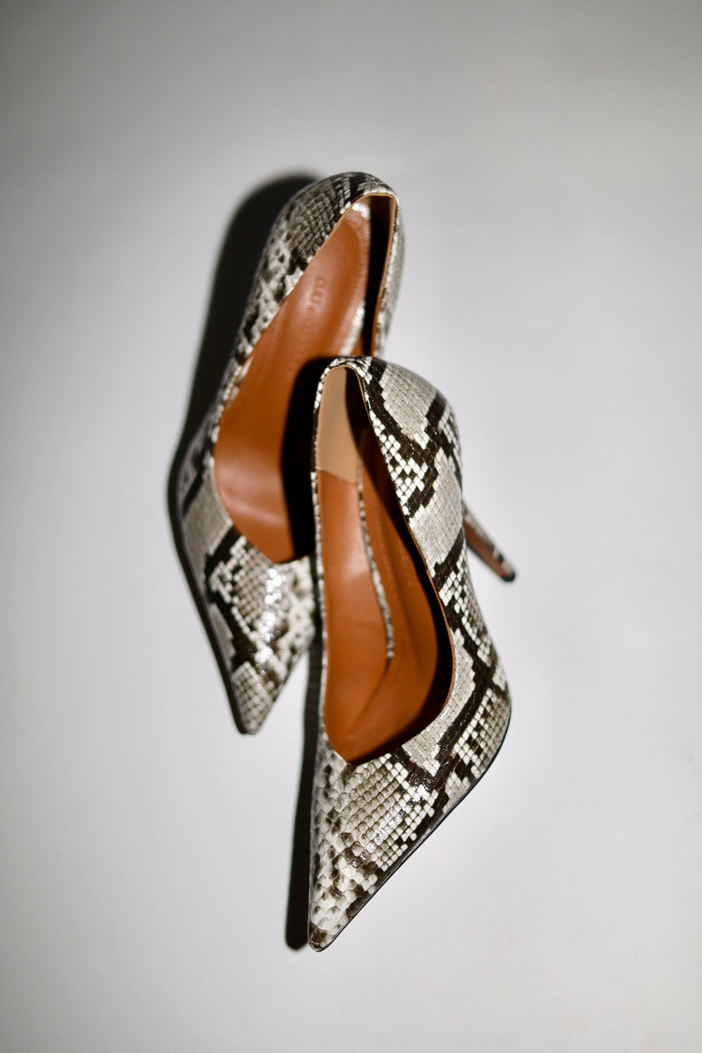 Chloe Grey Snake Pumps 105 mm