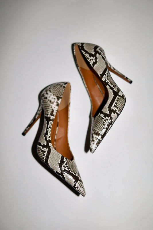 Chloe Grey Snake Pumps 105 mm