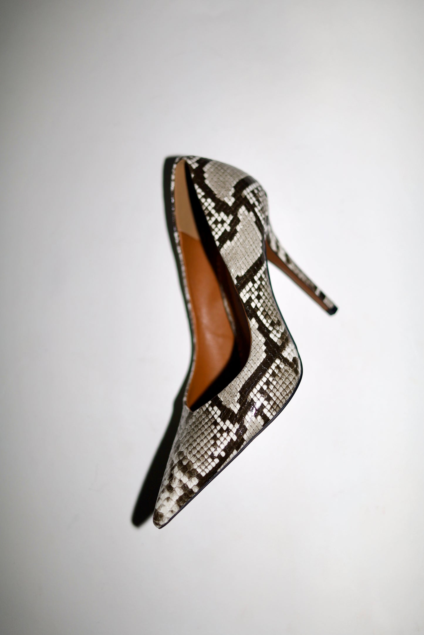 Chloe Grey Snake Pumps 105 mm
