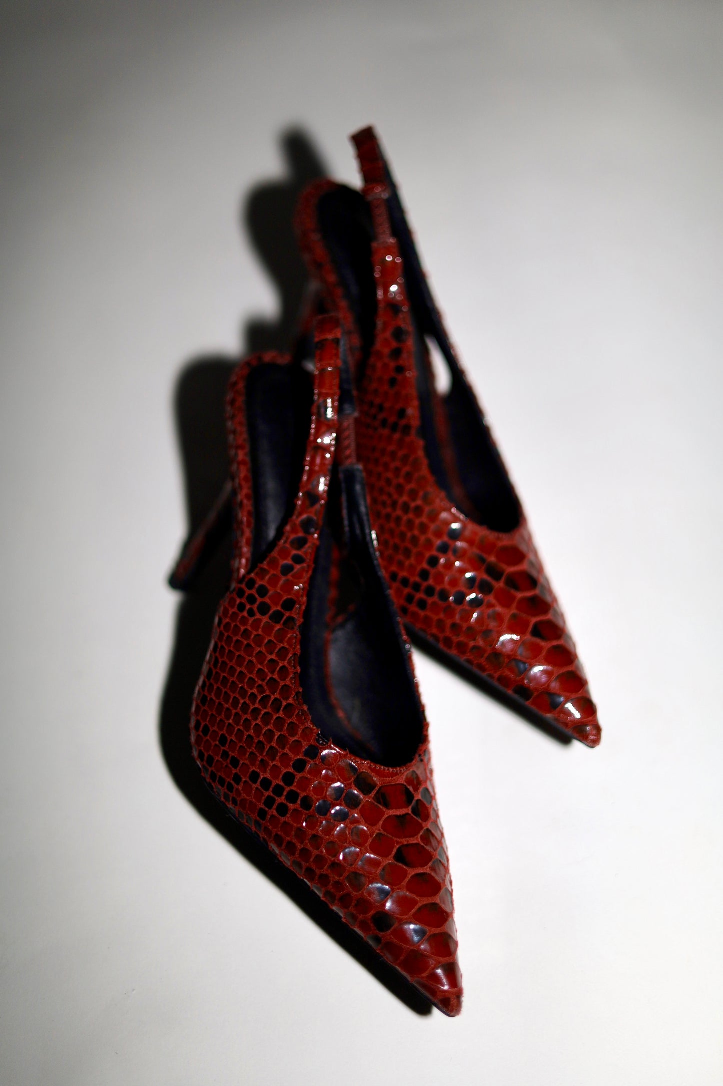 Alexandra Wine Snake Slingback 110 mm