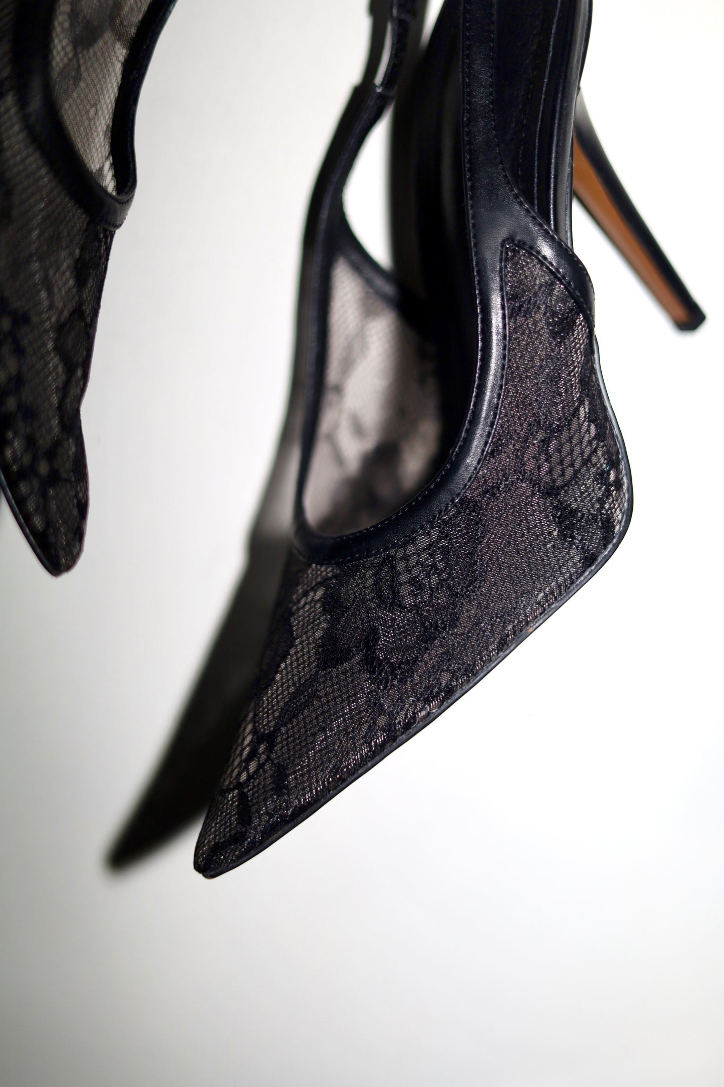 Alexandra Black Lace Slingback 110 mm