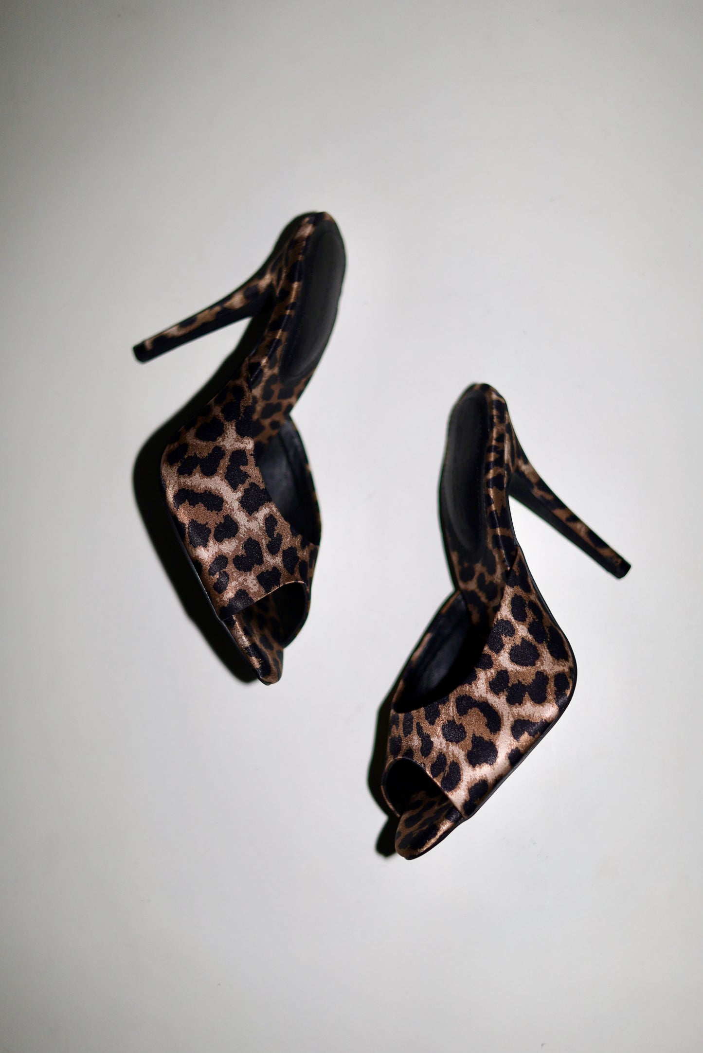 Ford Leopard Satin Open Toe Mules