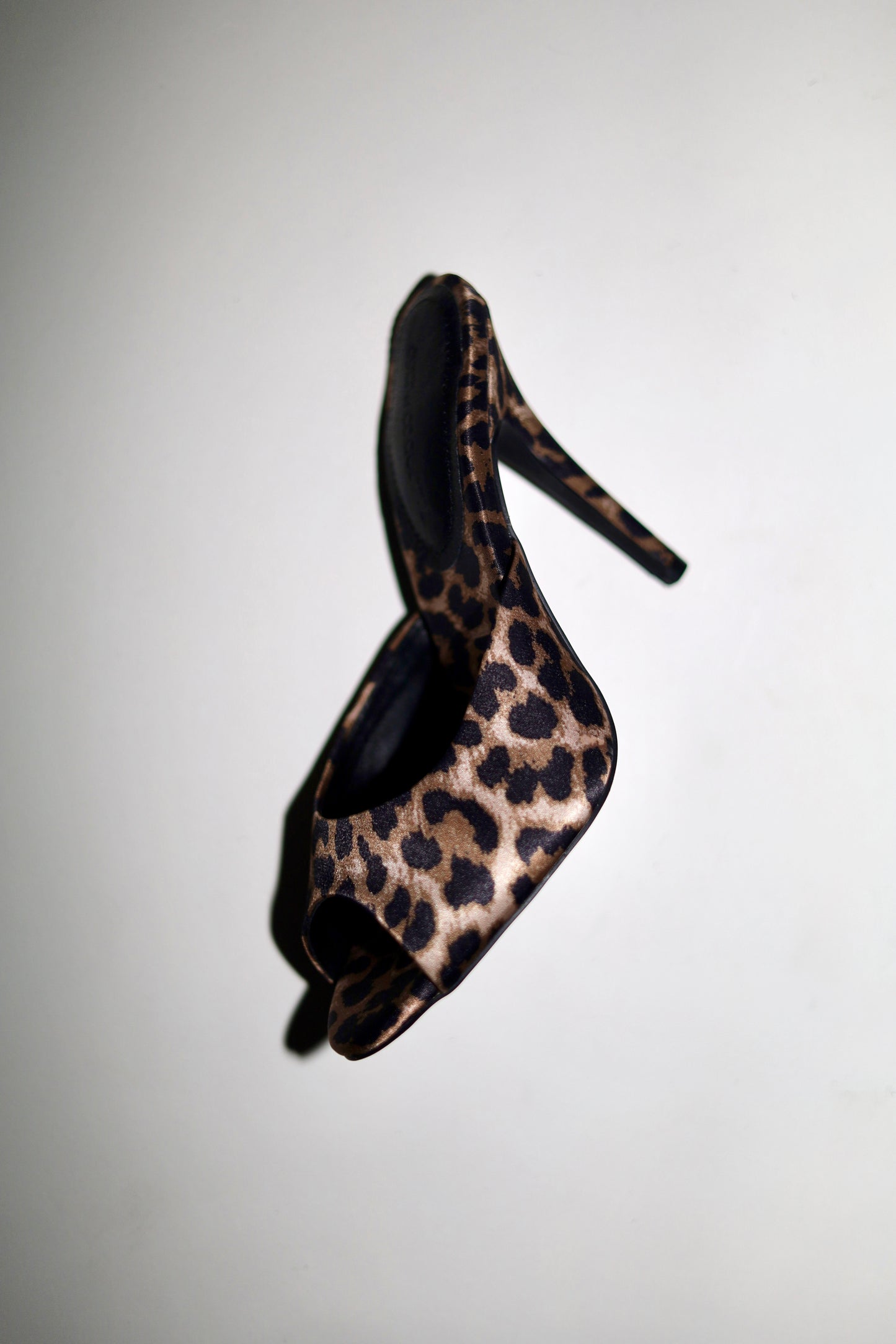 Ford Leopard Satin Open Toe Mules