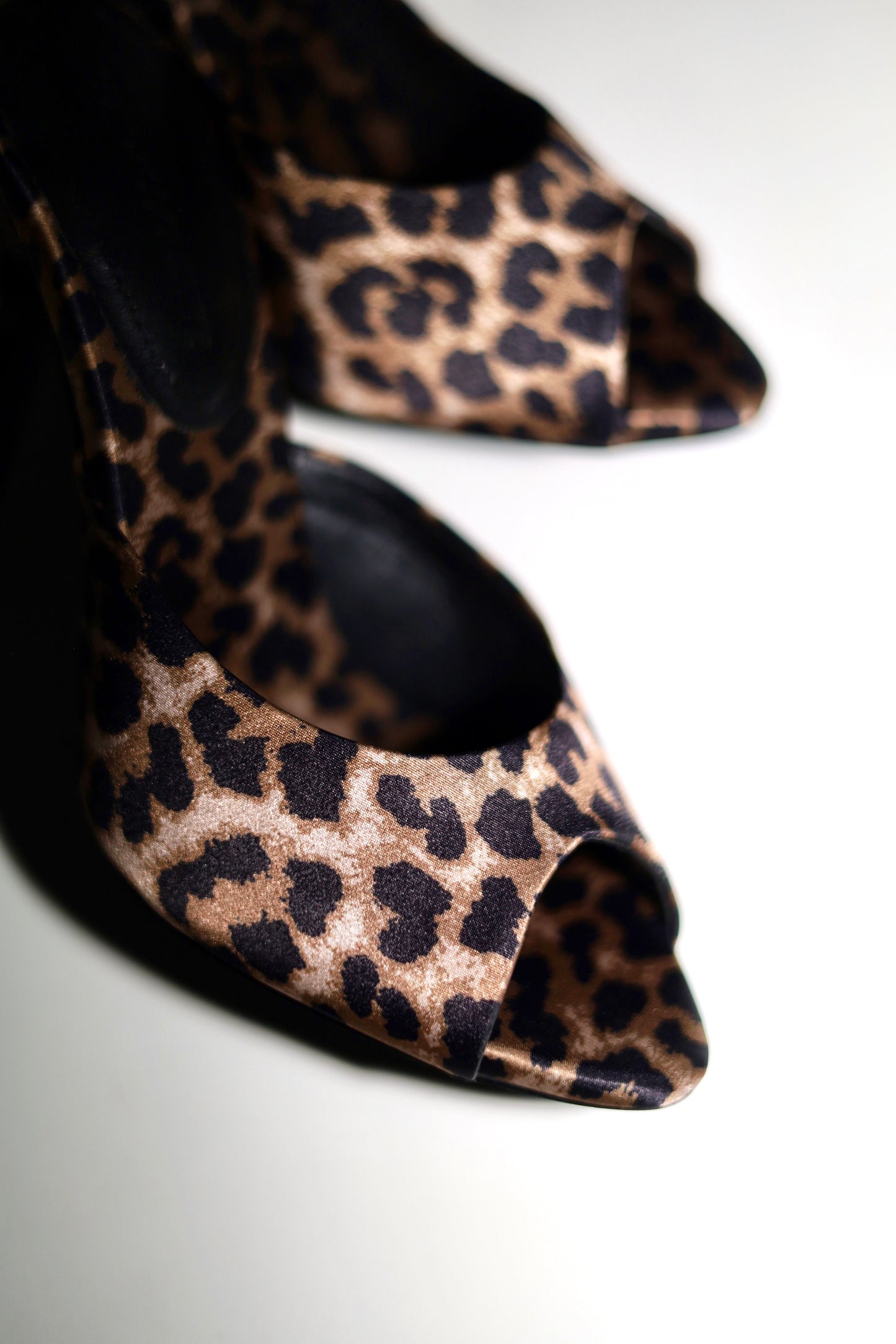 Ford Leopard Satin Open Toe Mules