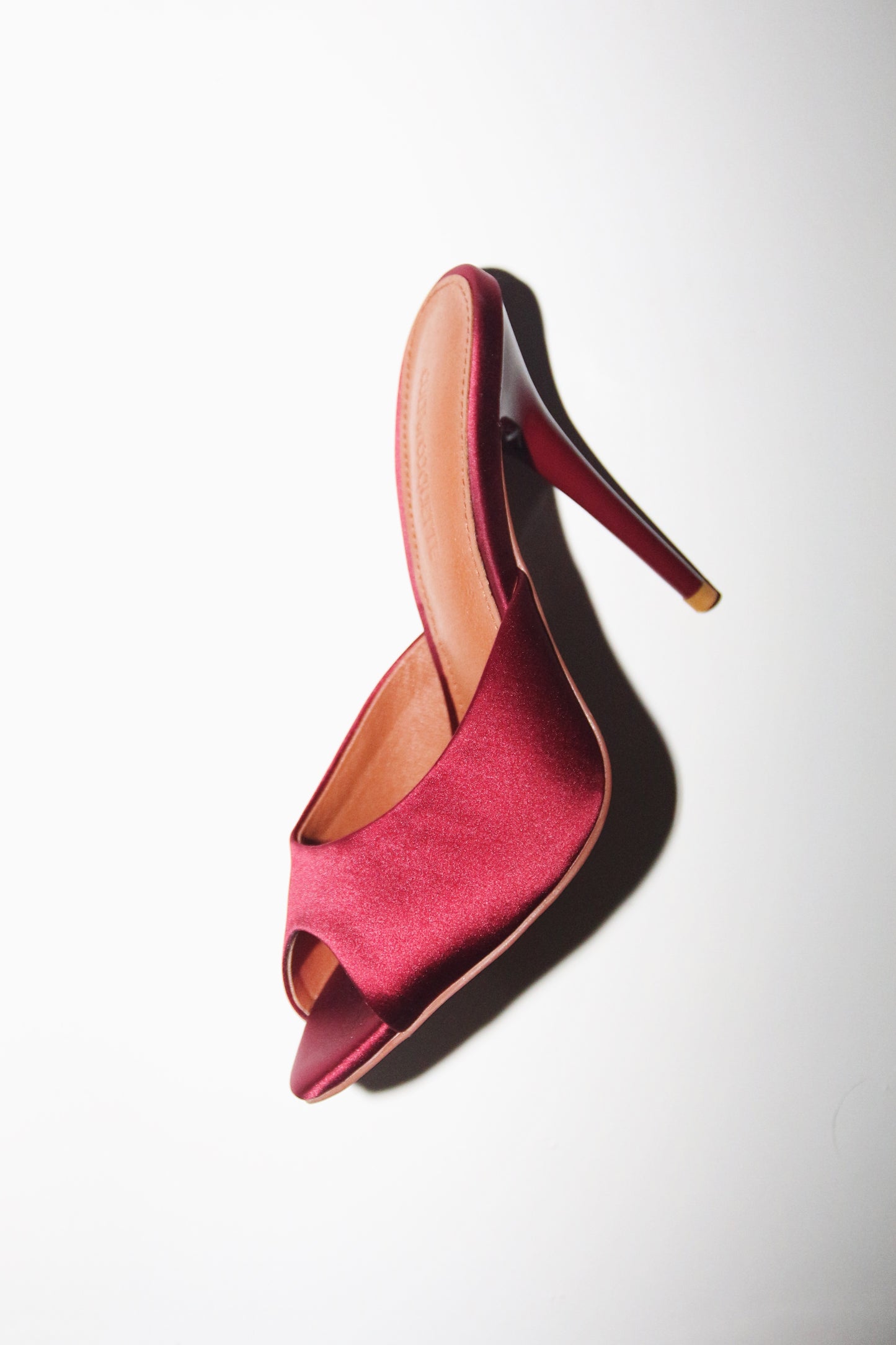 Ford Bordeaux Satin Open Toe Mules