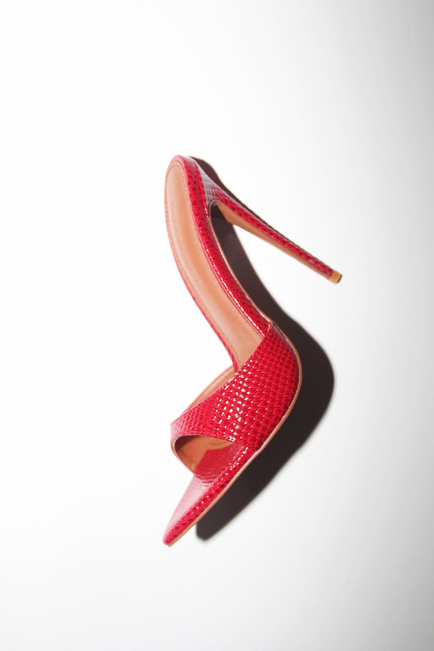 Gia Red Reptile Vegan Mules 120 mm