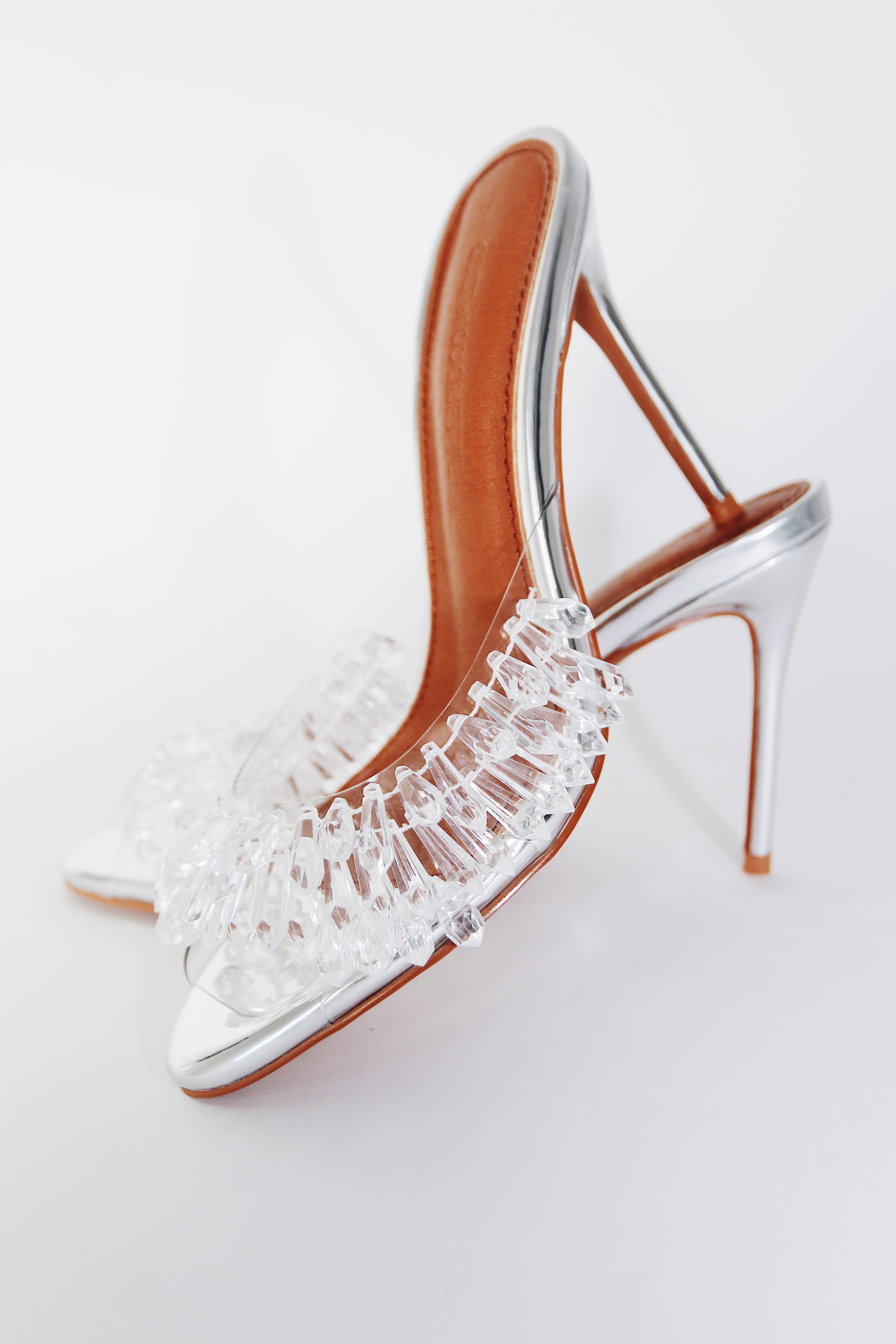 Clear peep toe sandals on sale