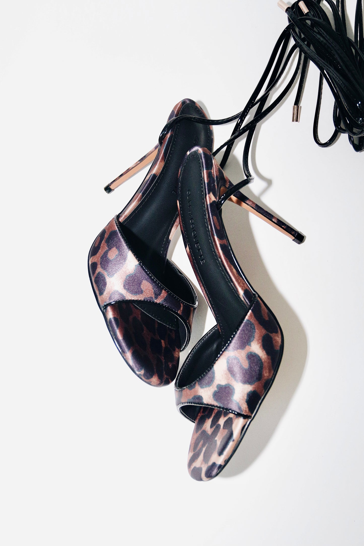 Monica 100 mm Leopard Vegan Wrap Sandal Heels