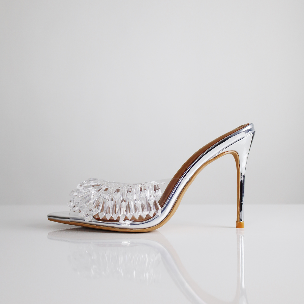 Goldie Clear Drip Chandelier Open Toe Mules 100 mm – Cult of Coquette Goldie Clear Drip Chandelier Open Toe Mules 100 mm – Cult of Coquette