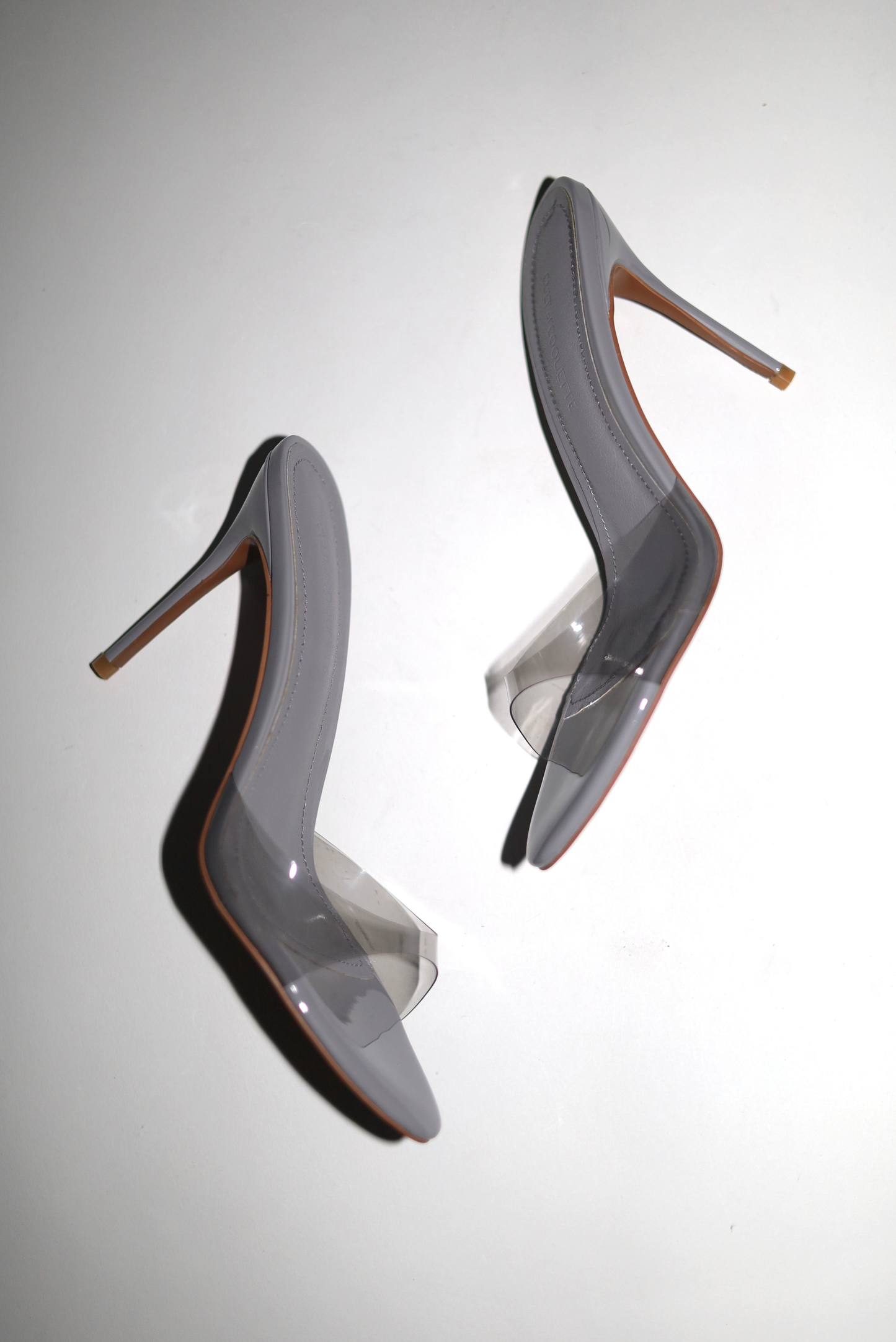 Pamela Clear Grey Mules
