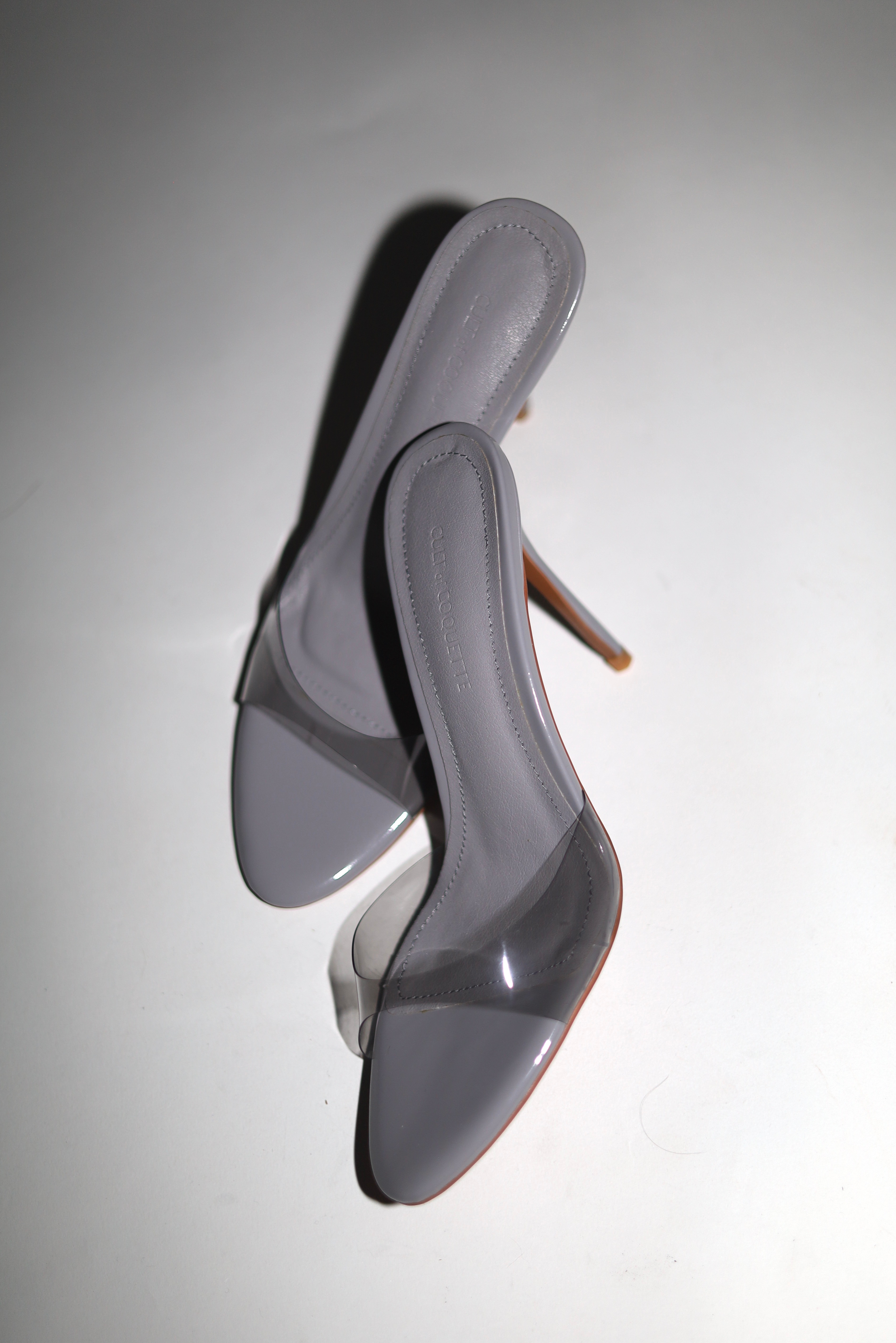 Pamela Clear Grey Mules
