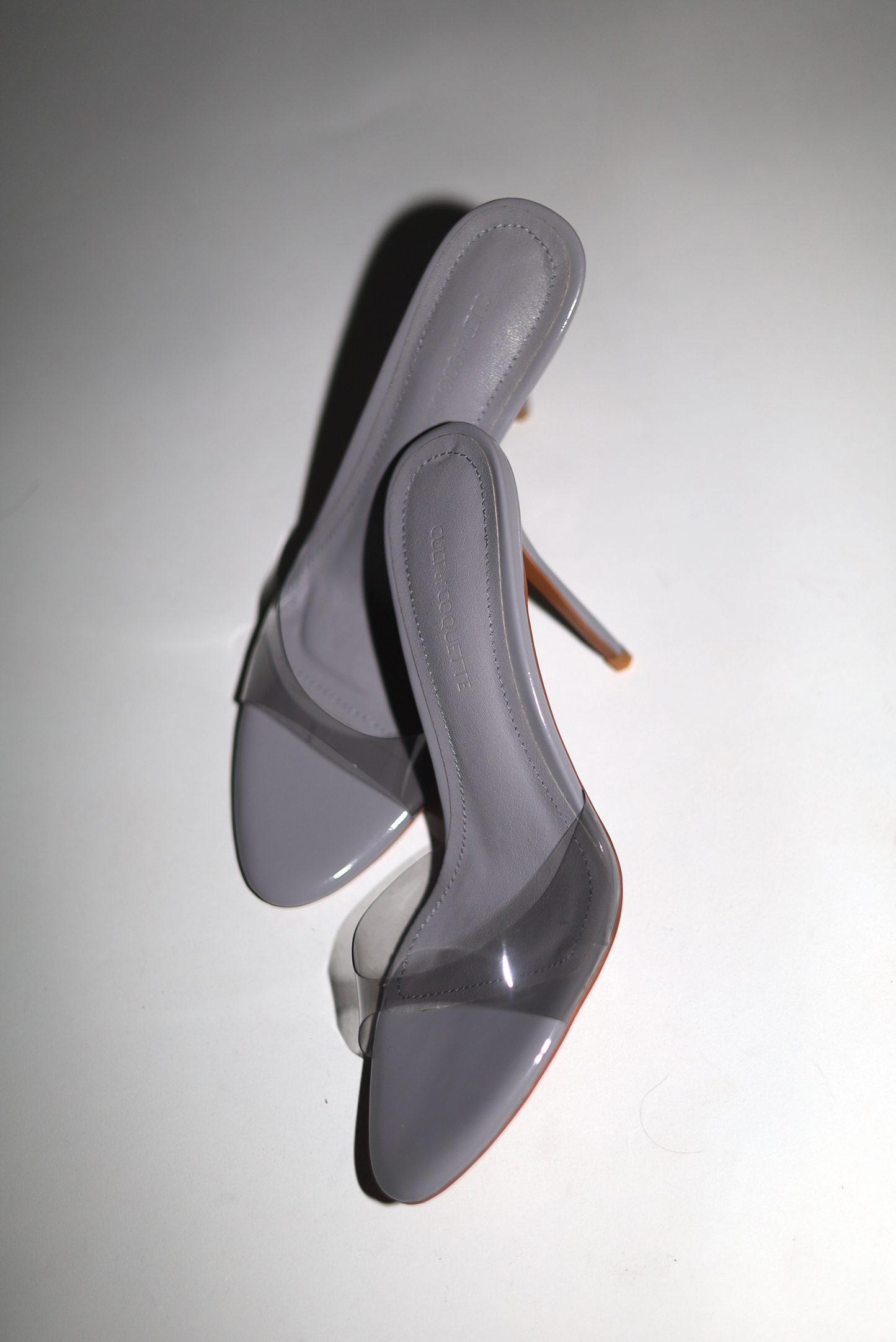 Pamela Clear Grey Mules