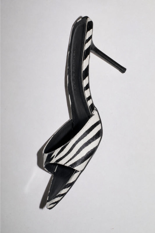 Zena Zebra Vegan Mules 80 mm
