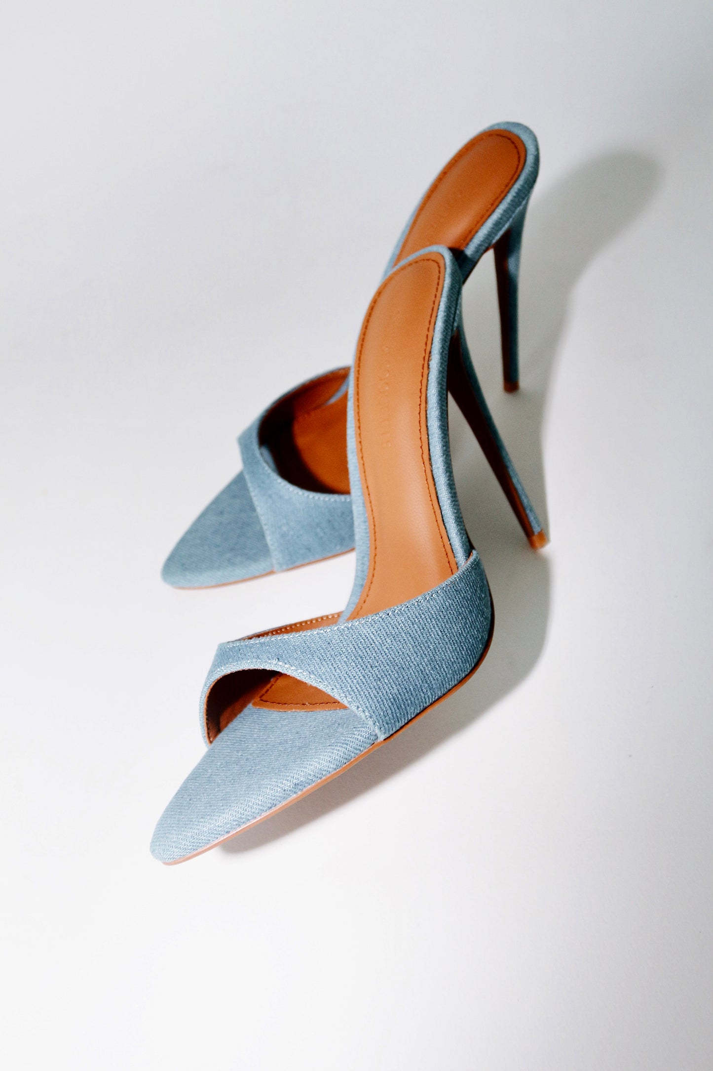 Gia Denim Vegan Mules 120 mm