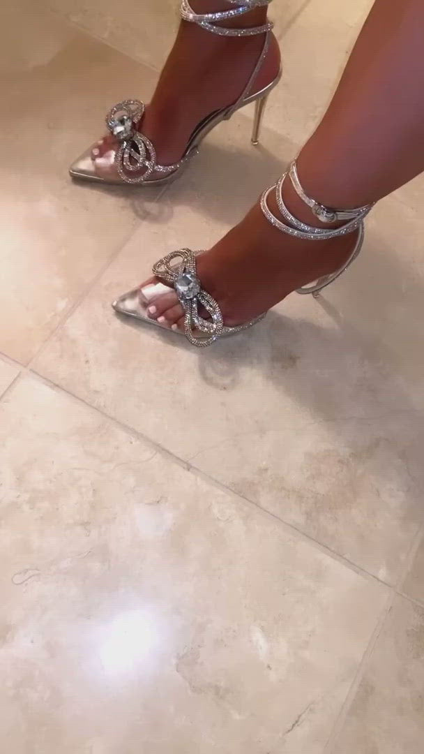 Clear on sale glass heels