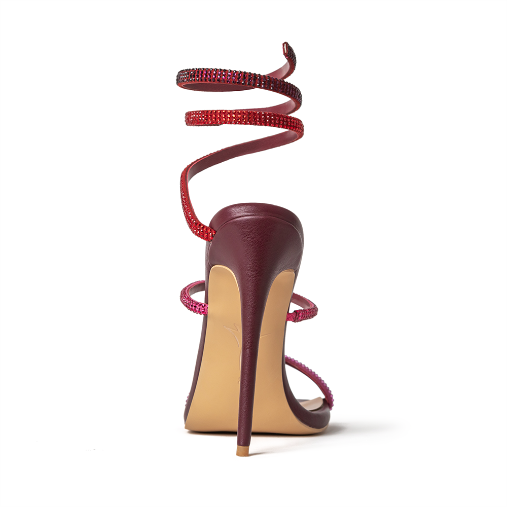 Burgundy open 2025 toe heels
