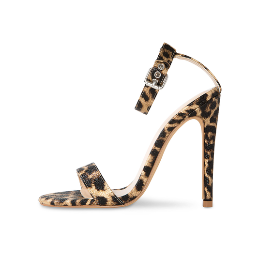 Cima Leopard Vegan Metallic Heels