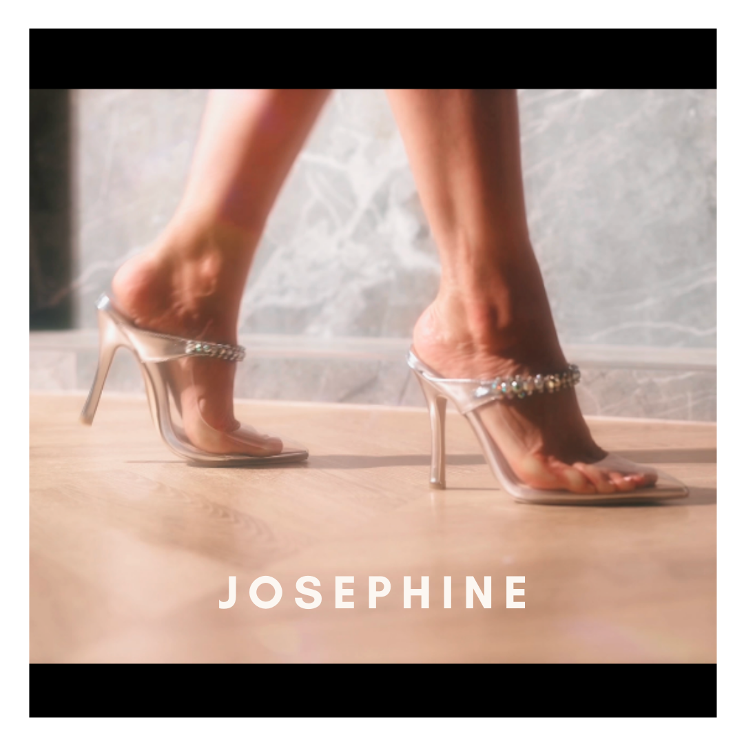 Josephine Clear Glass Mules