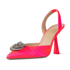 Eartha Hot Pink Satin Sling Backs – Cult of Coquette