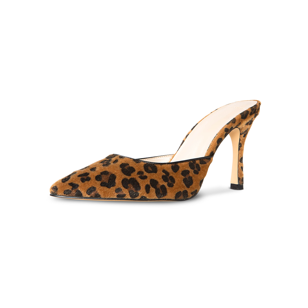 Leopard pointed deals mules