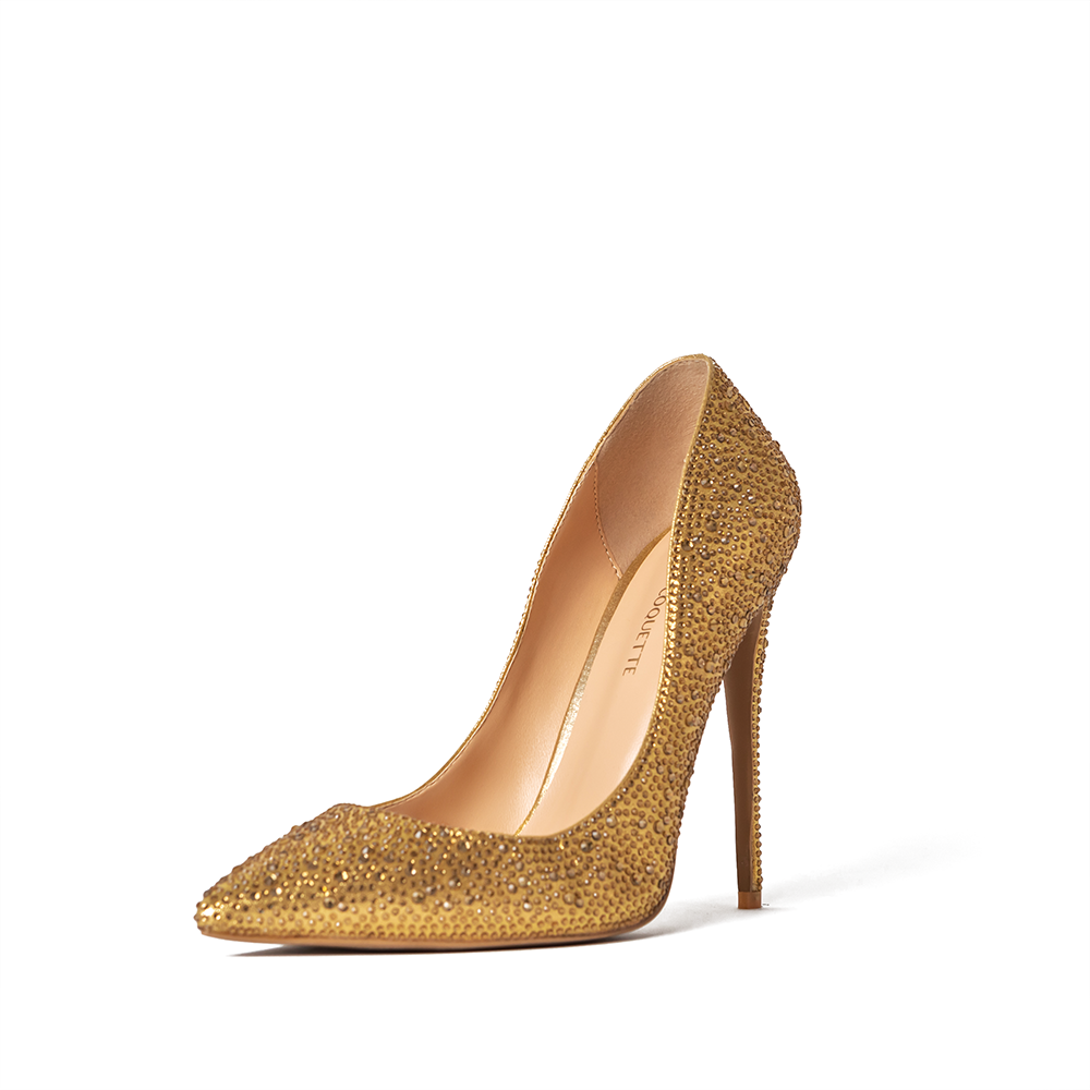 Buy Rocia Antique Gold Women Diamond Strap Stilettos Heels Online at Regal  Shoes | 8239291