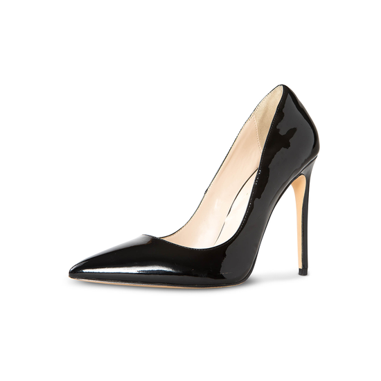 Sophia Vegan Black Patent Heels - 4.5
