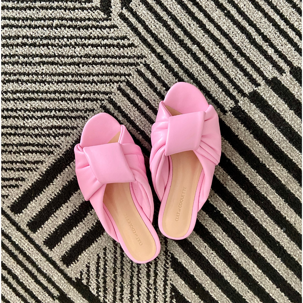 Blush pink sandals flat online