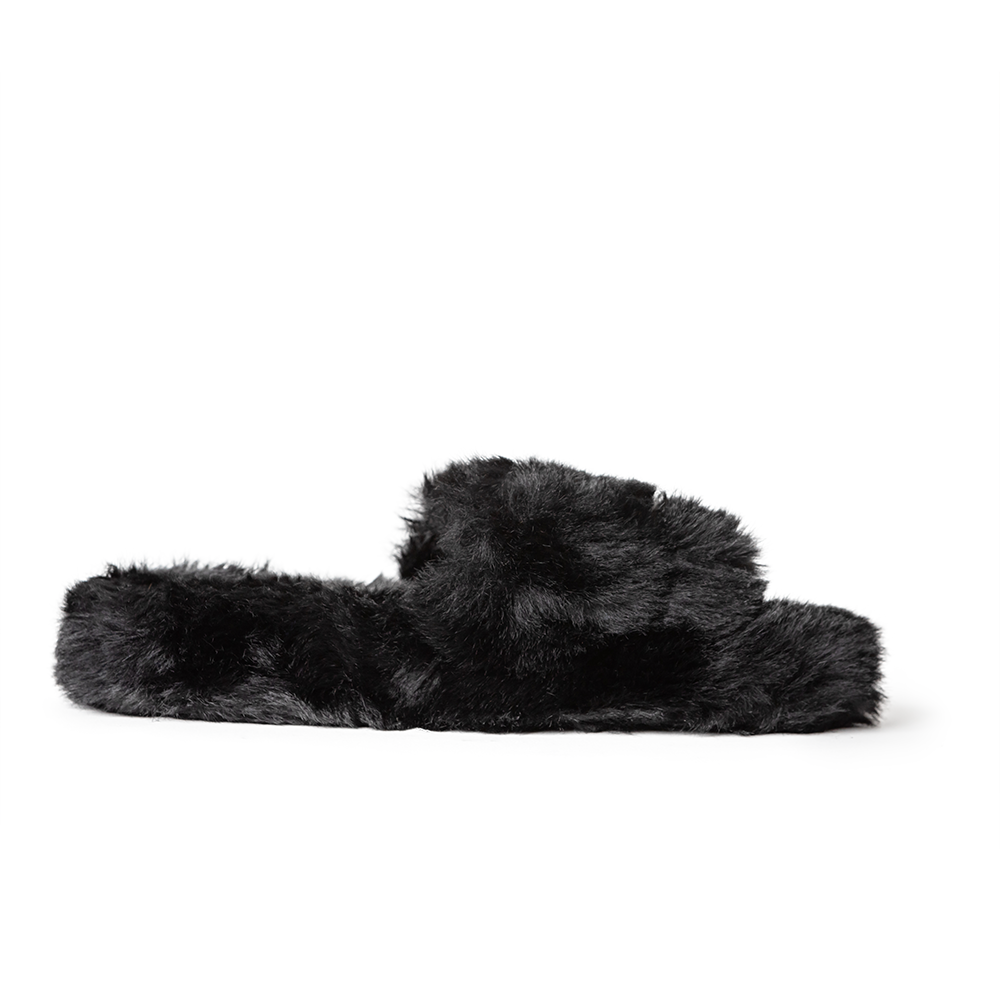 Black fluffy slides new arrivals
