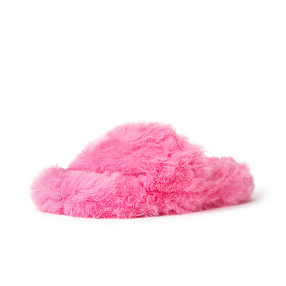 Zsa Zsa Hot Pink Faux Fur Slides 6