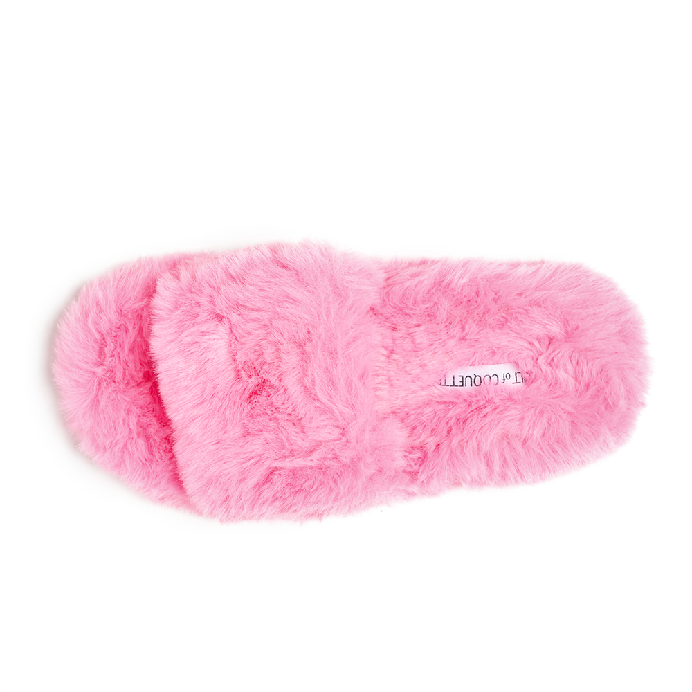 Zsa Zsa Hot Pink Faux Fur Slides